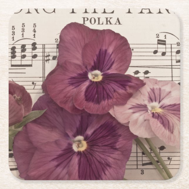 Zu den Stiefmütterchen Rechteckiger Pappuntersetzer (Vorderseite)