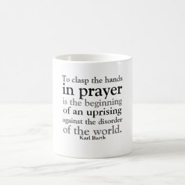 Zu die Hände im Gebet umklammern Tasse