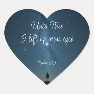 Zu Dir erhebe ich meine Augen, Psalm 123  Herz-Aufkleber