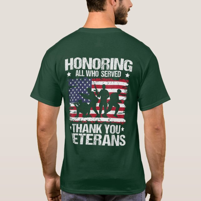Zu Ehren aller, denen ich danke Veteranen Day T-Shirt (Rückseite)