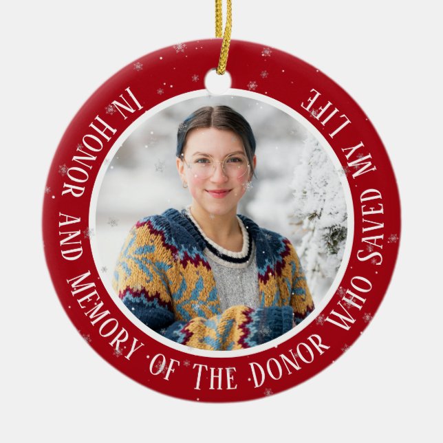 Zu Ehren und zur Erinnerung an die Transplantation Keramik Ornament (Vorne)