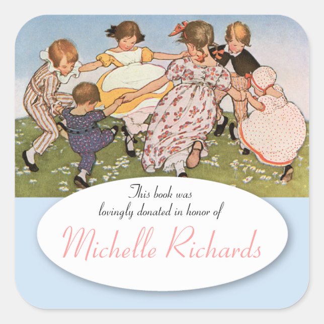 Zu Ehren von ... Buchzeichen Quadratischer Aufkleber (Vorderseite)