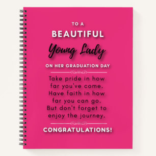 zu einer wunderschönen jungen Dame am 2. Abschluss Notizbuch