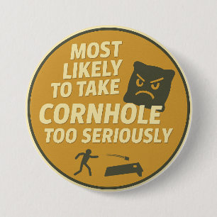Zu ernsthafter Cornhole-Spaß Button