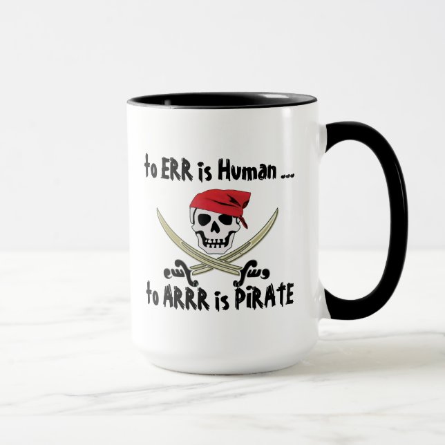 Zu Err ist menschliche Piratenflagge-Piraten-Tasse Tasse (Rechts)