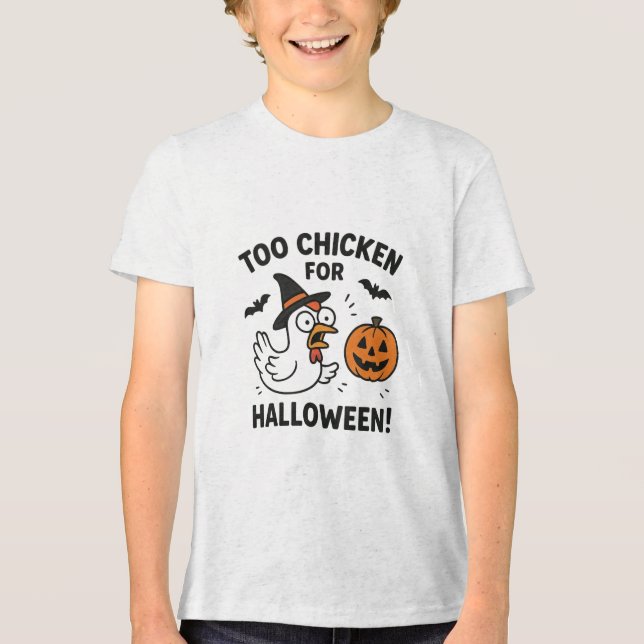 zu feige für Halloween   Tri-Blend Shirt (Vorderseite)