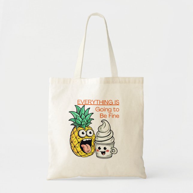 Zu feiner Hüfte Eiscreme Funny Ananas Tragetasche (Vorne)