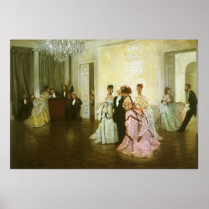 Zu früh von James Tissot, Vintage Viktorianische K Poster