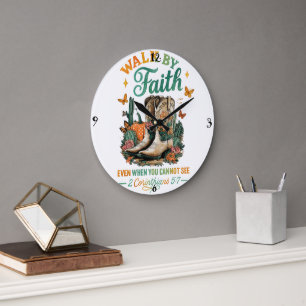 Zu Fuß durch den Glauben... Große Wanduhr