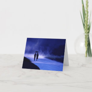 zu Fuß in der Rain Note Card Karte