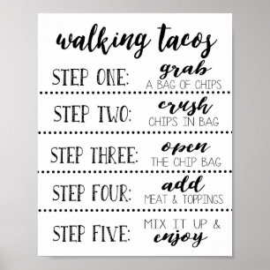 Zu Fuß Tacos Bar Sign, machen Sie Ihr eigenes Taco Poster
