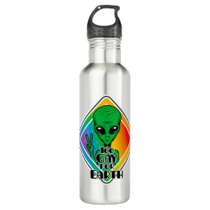Zu Gay For Earth Funny Alien UFO Edelstahlflasche