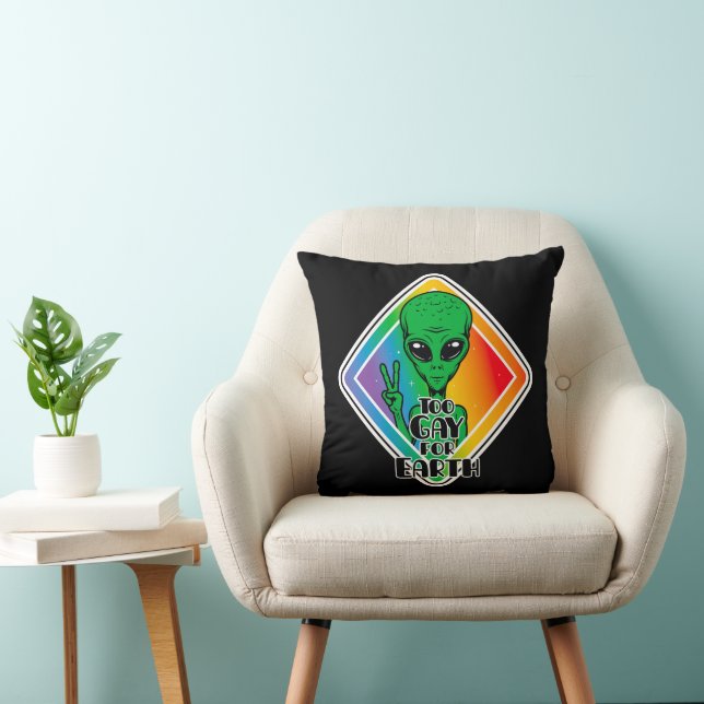 Zu Gay For Earth Funny Alien UFO Kissen (Stuhl )