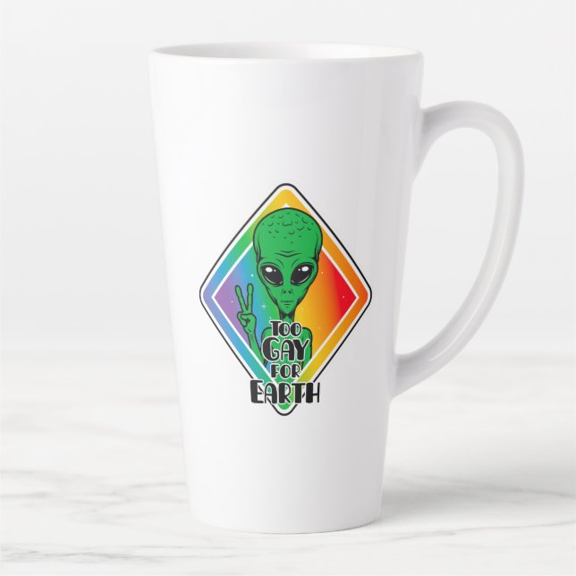 Zu Gay For Earth Funny Alien UFO Milchtasse (Rechts)