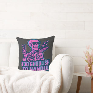 Zu Ghoulish um es zu handhaben - Coole Skeletton S Kissen