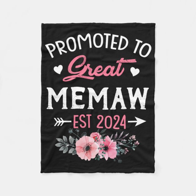 Zu Great Memaw Est 2024 Blume Fleecedecke (Vorderseite)