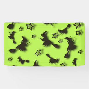 Zu Halloween Abend 3D unter Sternen fliegen Banner