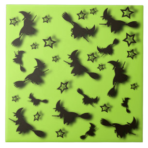 Zu Halloween Abend 3D unter Sternen fliegen Fliese