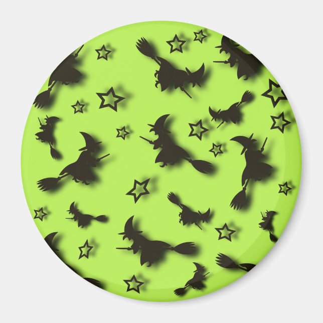 Zu Halloween Abend 3D unter Sternen fliegen Magnet (Vorne)