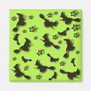 Zu Halloween Abend 3D unter Sternen fliegen Magnet