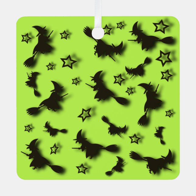 Zu Halloween Abend 3D unter Sternen fliegen Ornament Aus Metall (Vorderseite)