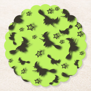 Zu Halloween Abend 3D unter Sternen fliegen Untersetzer