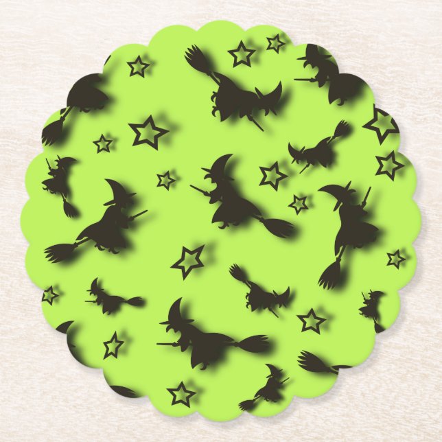 Zu Halloween Abend 3D unter Sternen fliegen Untersetzer (Vorderseite)
