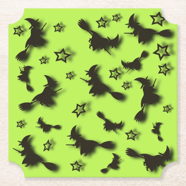 Zu Halloween Abend 3D unter Sternen fliegen Untersetzer (Vorderseite)