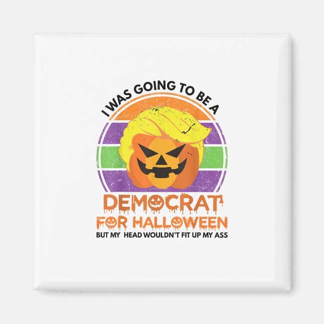 Zu Halloween Funny Trumpkin als Demokrat Magnet (Vorne)