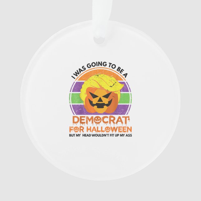 Zu Halloween Funny Trumpkin als Demokrat Ornament (Vorderseite)
