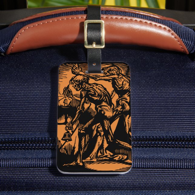 Zu Halloween-Horror toter Bergleute Gepäckanhänger (Vorderseite Insitu 2)