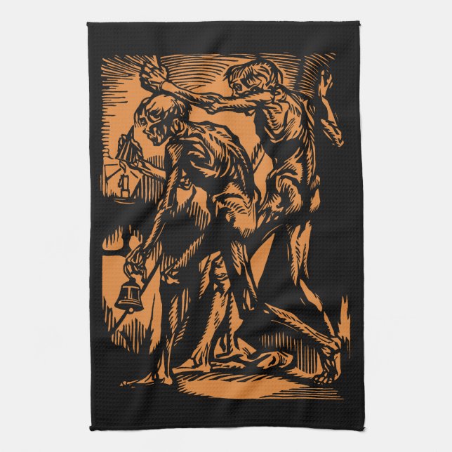 Zu Halloween-Horror toter Bergleute Geschirrtuch (Vertikal)