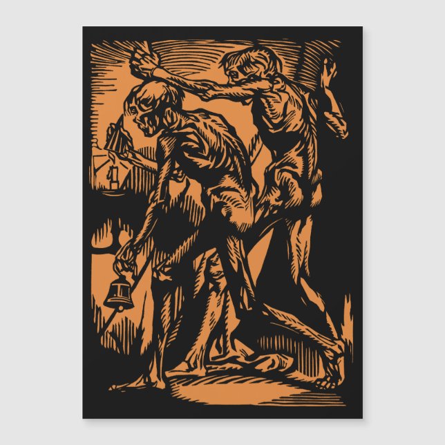 Zu Halloween-Horror toter Bergleute Magnetkarte (Vorderseite)