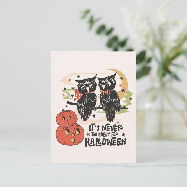 Zu Halloween ist es nie zu früh Postkarte (Stehend Vorderseite)