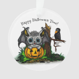 zu Halloween , Niedlichem Fleet und Raven gewartet Ornament