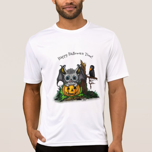 zu Halloween , Niedlichem Fleet und Raven gewartet T-Shirt (Vorderseite)