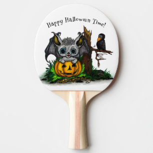 zu Halloween , Niedlichem Fleet und Raven gewartet Tischtennis Schläger
