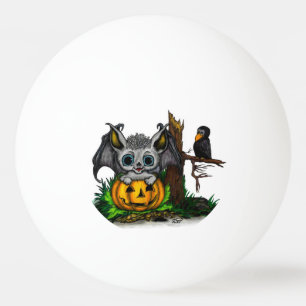 zu Halloween , Niedlichem Fleet und Raven gewartet Tischtennisball