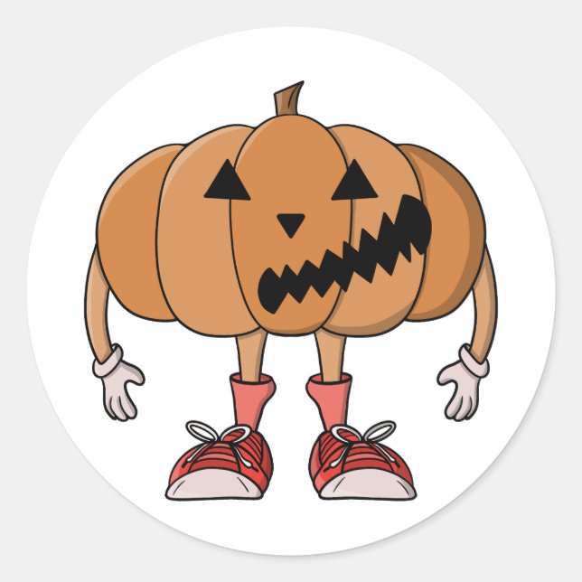 Zu Halloween tragen Sie Sneakers Runder Aufkleber (Vorderseite)