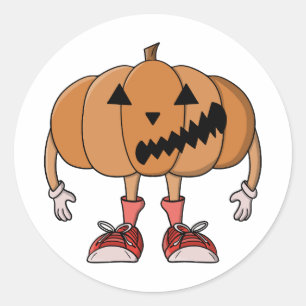 Zu Halloween tragen Sie Sneakers Runder Aufkleber