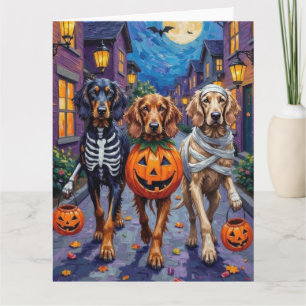 Zu Halloween-Trick oder -Behandlung von Hunden aus Karte