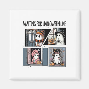 Zu Halloween wie Niedliches Ghost-Kaffeepferd gewa Magnet