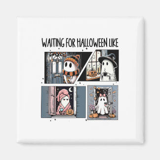 Zu Halloween wie Niedliches Ghost-Kaffeepferd gewa Magnet