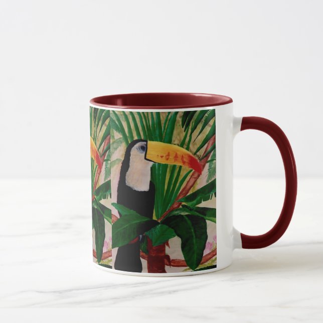 Zu Hause in der Dschungel Toucan Tier-Kaffee-Tasse Tasse (Rechts)