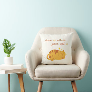 Zu Hause ist da, wo deine Katze süß ist süße Katze Kissen