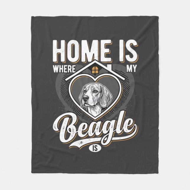 Zu Hause ist da, wo mein Beagle ist_1 Fleecedecke (Vorderseite)