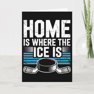 Zu Hause ist dort, wo das Eis ist Retro-Hockeylieb Karte