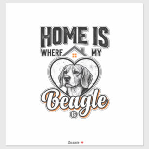 Zu Hause ist dort, wo mein Beagle ist Vintage-Hund Aufkleber