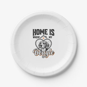 Zu Hause ist dort, wo mein Beagle ist Vintage-Hund Pappteller