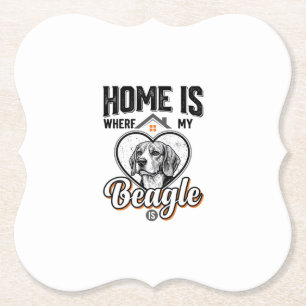 Zu Hause ist dort, wo mein Beagle ist Vintage-Hund Untersetzer